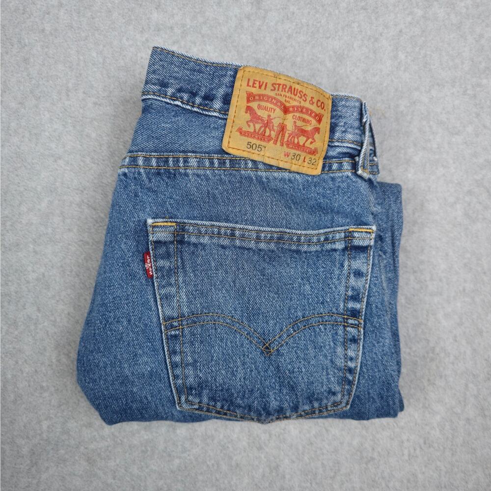 Levi's 505 Size 30x25 Regular Fit Jeans Altered Frayed Hem ~flaw